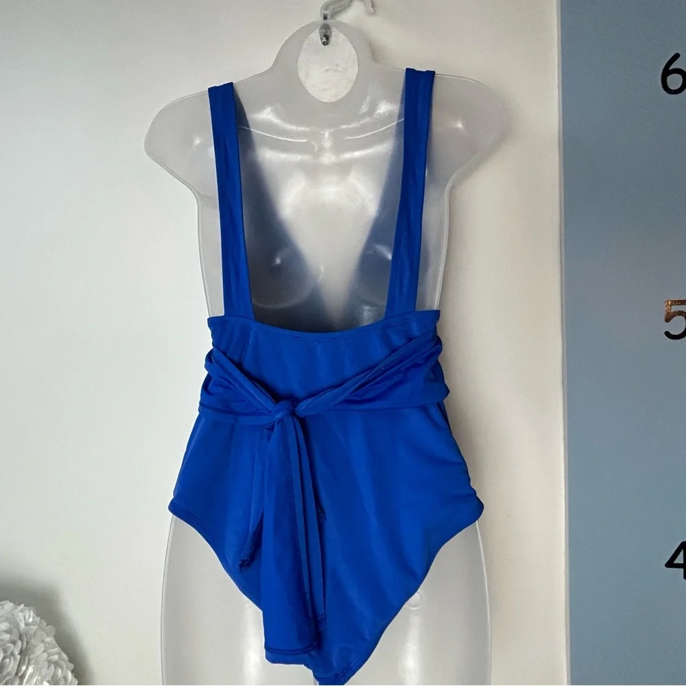 Pink Lily‎ Blue 1PC Swimsuit Large
